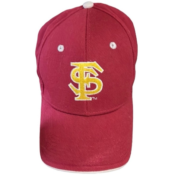 FLORIDA STATE UNIVERSITY OFFICIAL BASEBALL CAP W/ADJUST VELCRO BACK GARNET GOLD - Picture 1 of 8